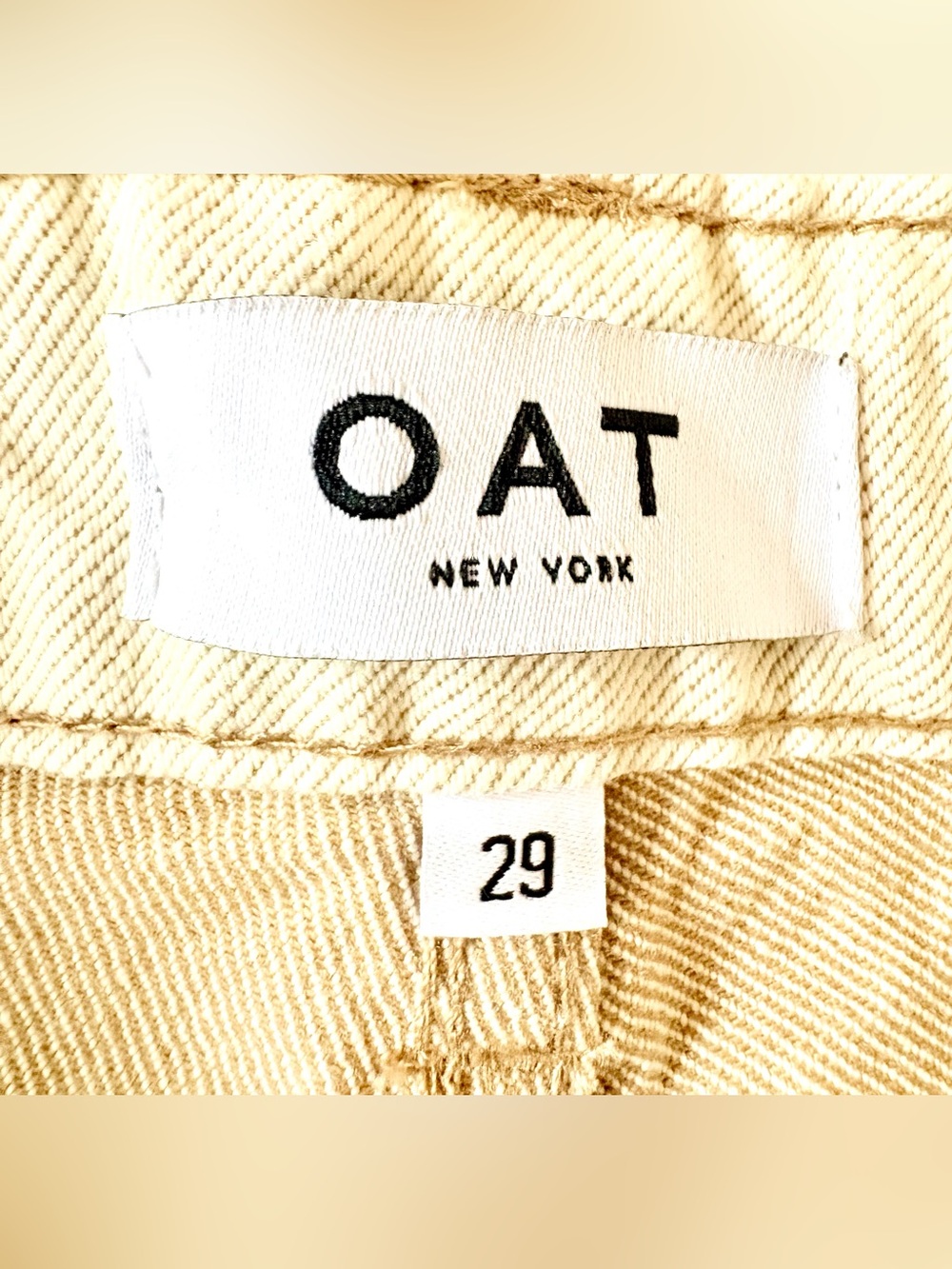 NWT OAT New York High-Rise Straight Ankle Jeans Ivory Size 29 - Picture 11 of 16